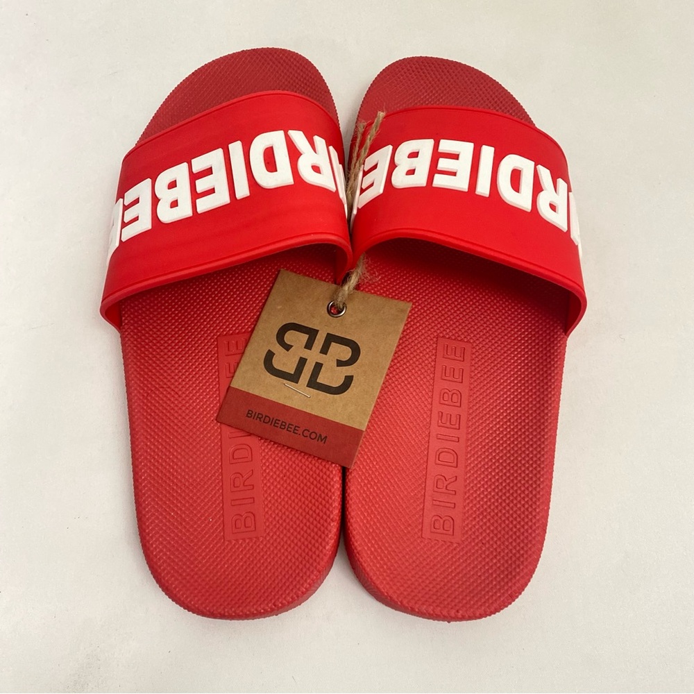 BIRDIEBEE Red Statement Slide Sandals 11 Womens Beach … - Picture 3 of 5